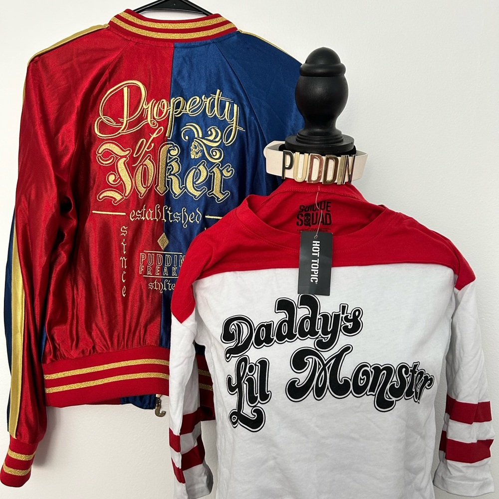 BRAND NEW NEVER WORN/ Harley Quinn OFFICIAL DC Suicide Squad jacket, top, etc🎃
